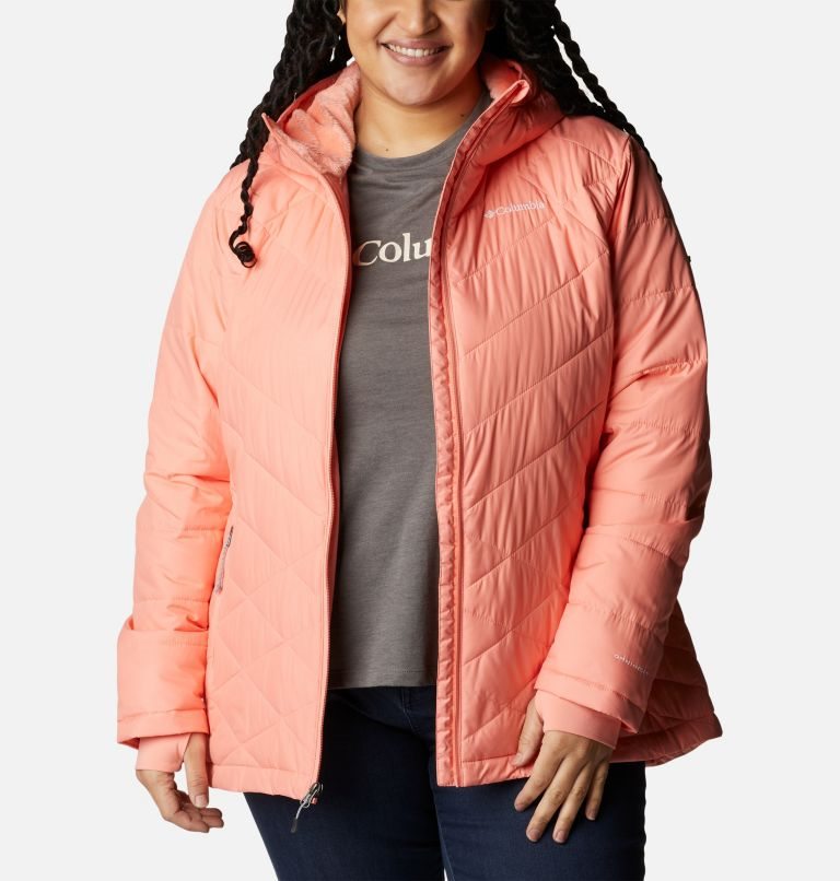 Women's Columbia Heavenly Hooded Jackets Coral | Plus Size CA-VL5C3